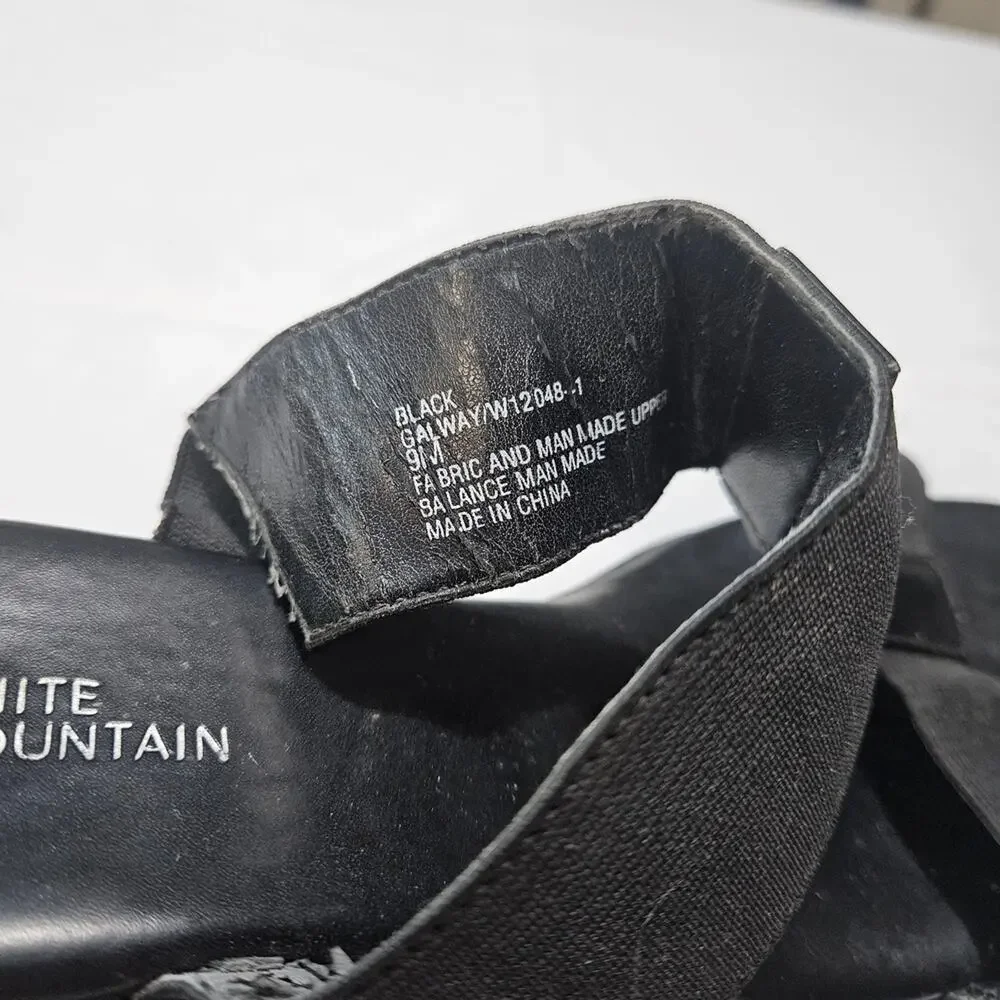 White Mountain Black Strappy Sandals